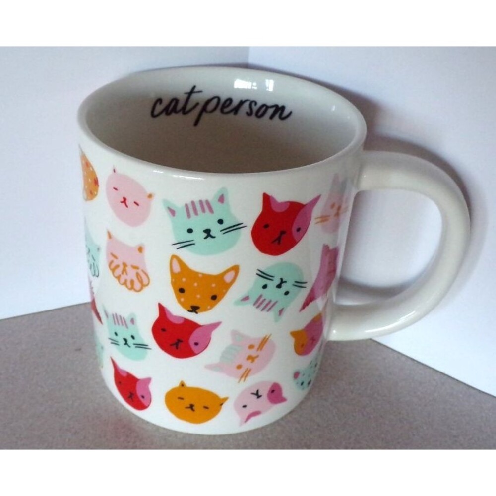 Parker Lane Cat Person Coffee Mug Handle All Over Colorful Kittens Feline
